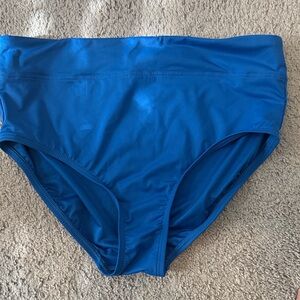 Lands' End Vibrant Blue High-Waisted Bikini Bottoms